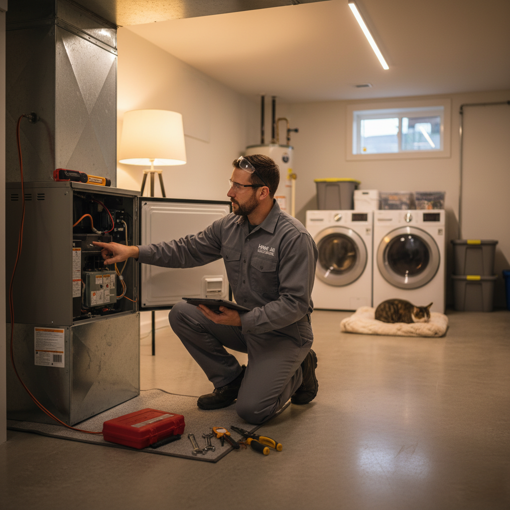 Toronto homeowner preparing furnace for winter season with maintenance checklist